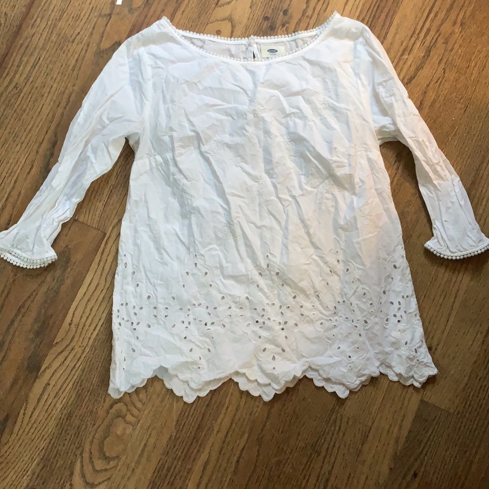 old navy eyelit blouse